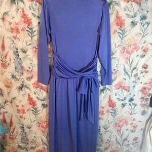 Vintage Elegant Blue Women's Dress
